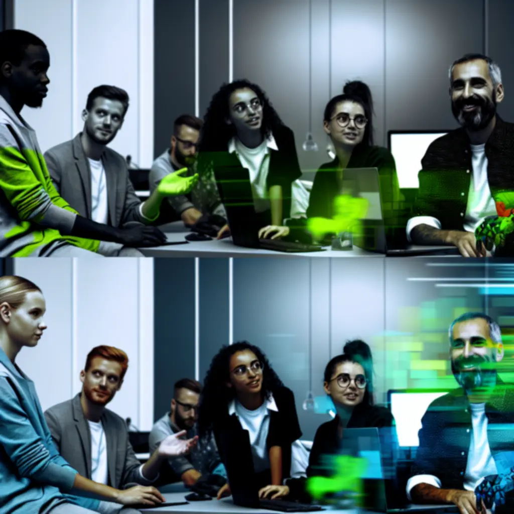 Zespół GadgetMarketPL pracujący w nowoczesnej, minimalistycznej przestrzeni biurowej